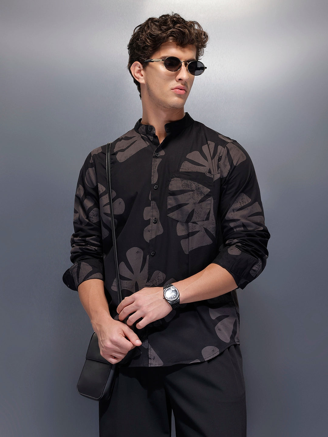Men's Casual AOP Shirt   |  Black