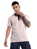 Pink Swerve Contrast Polo T-Shirt