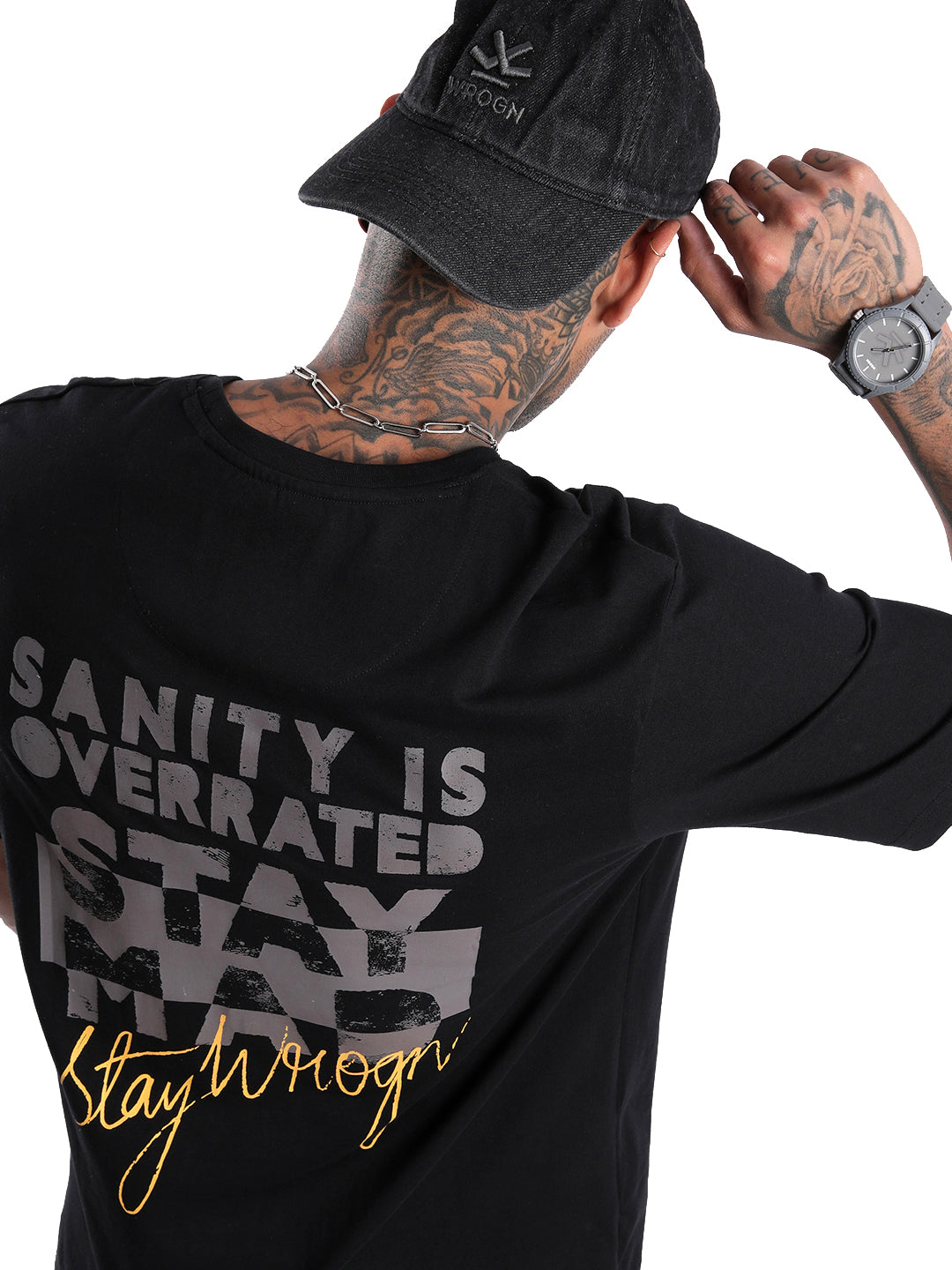 Sanity Is Overrated Black Printed T-Shirt