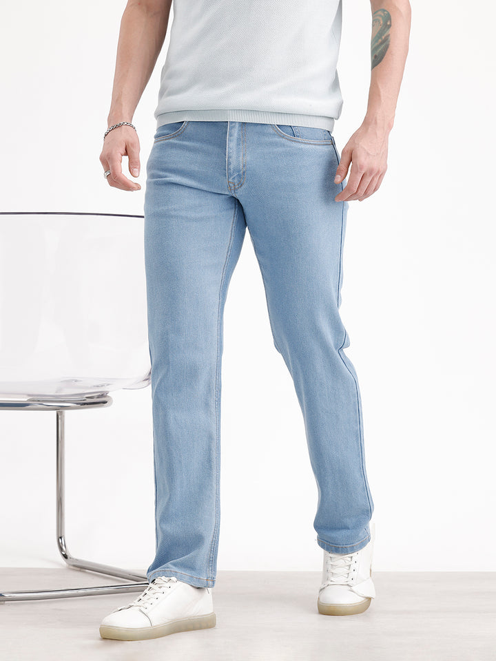 Classic Straight Fit Denim Jeans | Light Blue