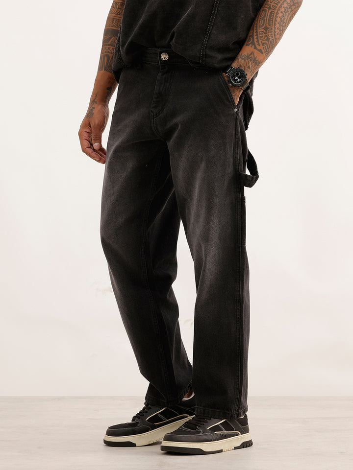 Loose Fit Carpenter Denim Jeans | Dark Grey