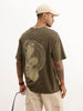 Oversized Back Printed T-Shirt | Olive