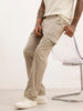 Solid Straight Fit Cargo Trouser | Khaki