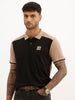 Slim Fit Panel Printed Polo T-Shirt | Beige