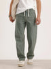 Loose Fit Pleated Denim Jeans | Olive
