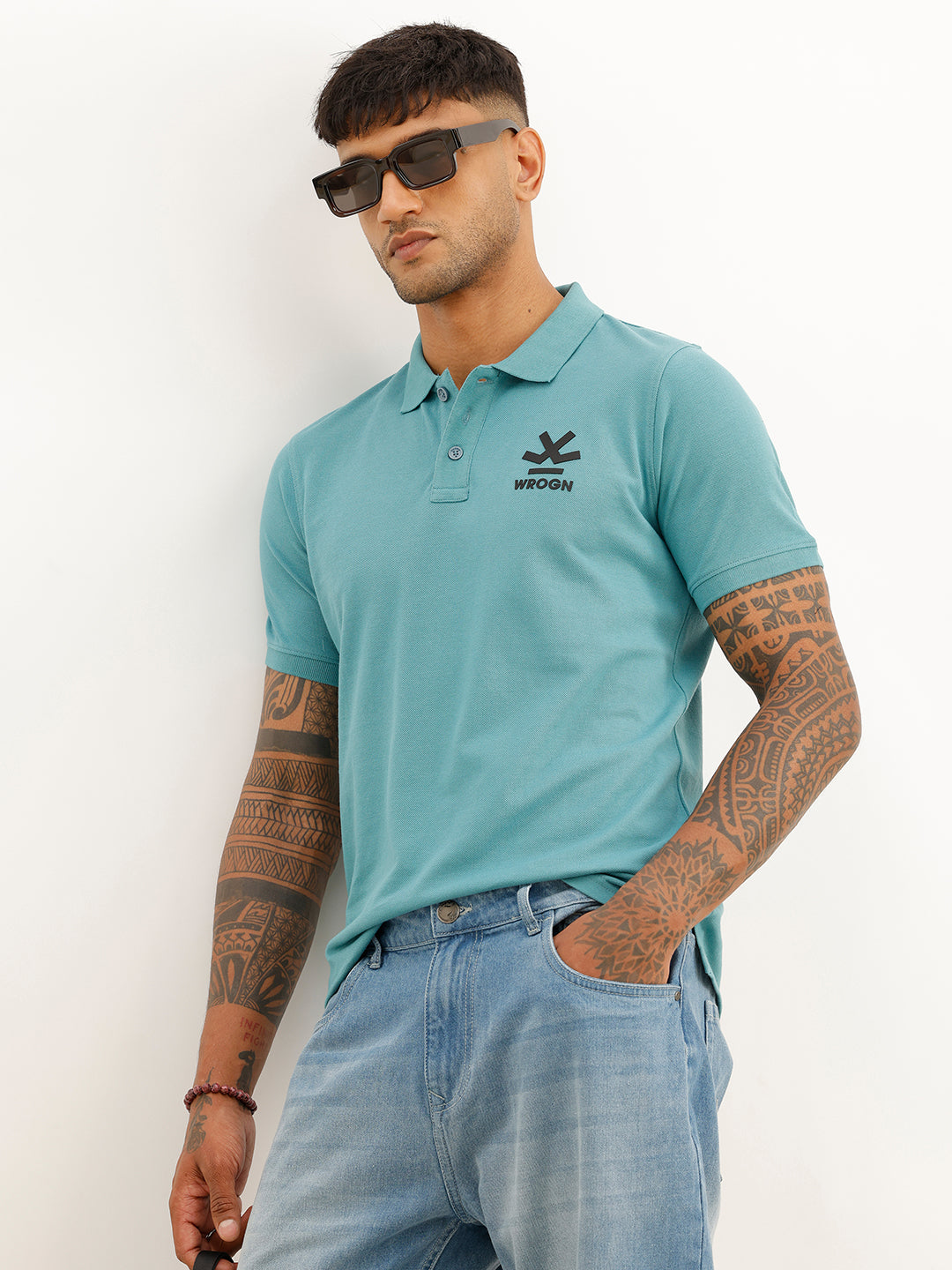 Solid Regular Fit Polo T-Shirt | Green