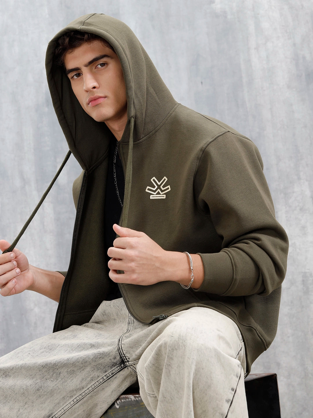 All-Day Casual Comfort Fit Hooded Sweatshirt | Olive