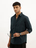 Slim Fit Textured Stripe Shirt | Dark Green