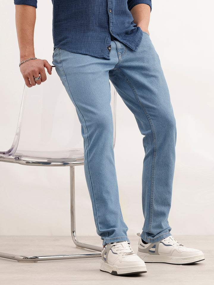 Classic Slim Fit Denim Jeans  | Light Blue