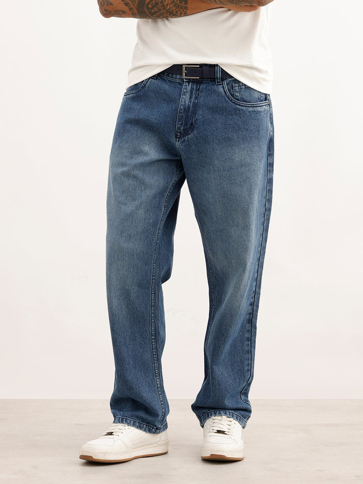 Faded Anti Fit Denim Jeans | Light Blue