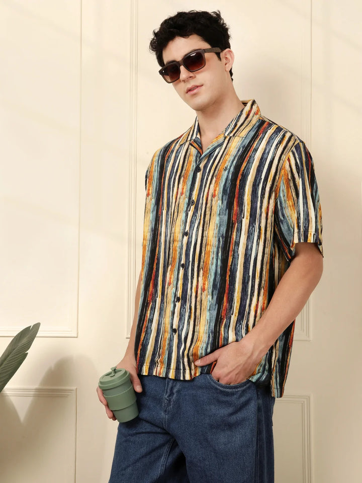 Short Sleeve Printed Resort Collar Shirt