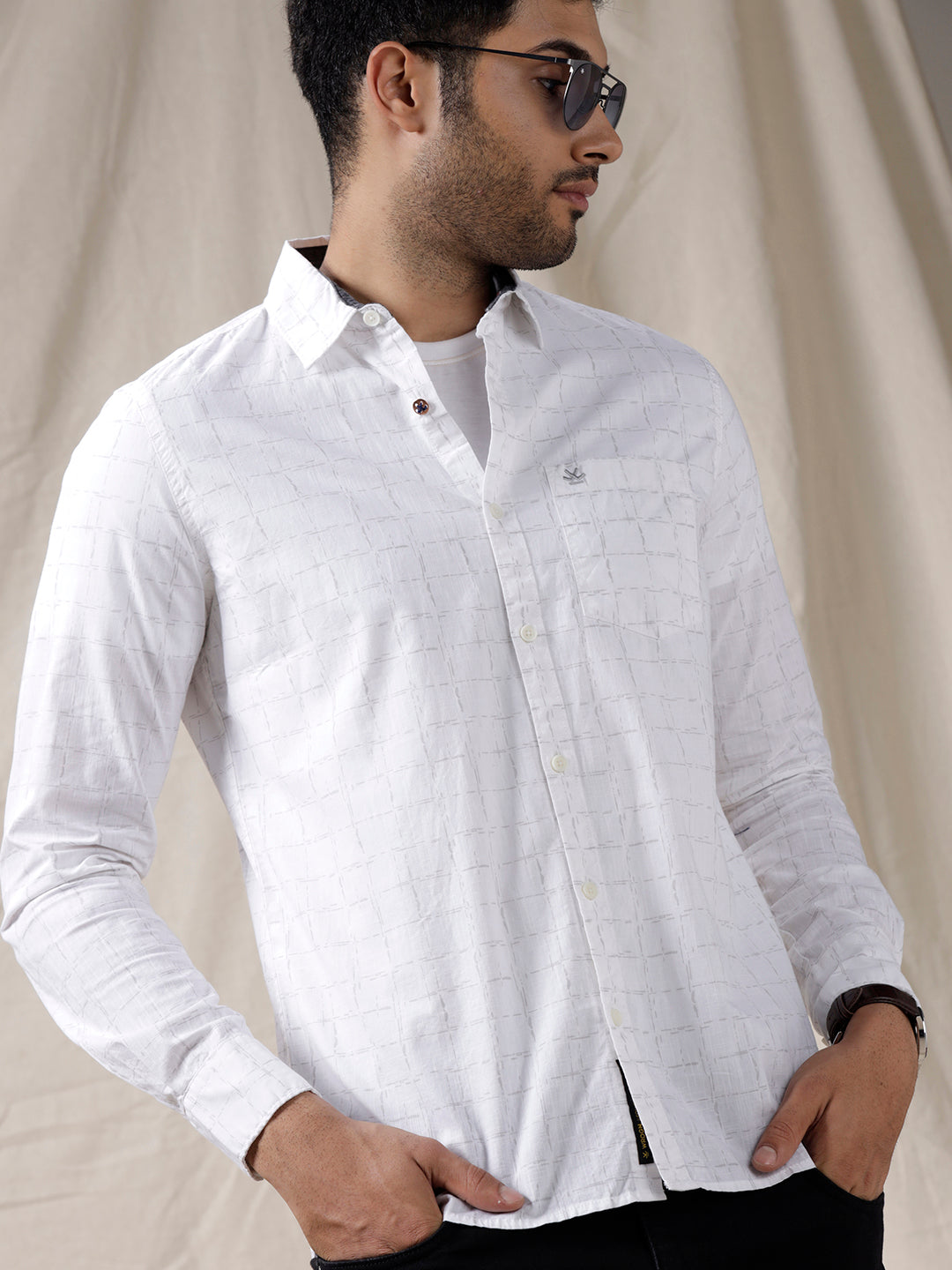 Checkered Cloud Cotton Shirt