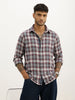 Classic Slim Fit Checkered Shirt | Maroon