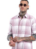 Pink Slim Fit Checked Shirt