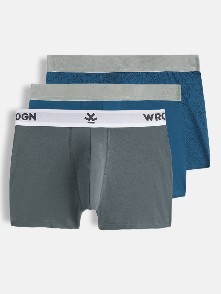 Soft Cotton Solids & Print 3-Pack Trunks