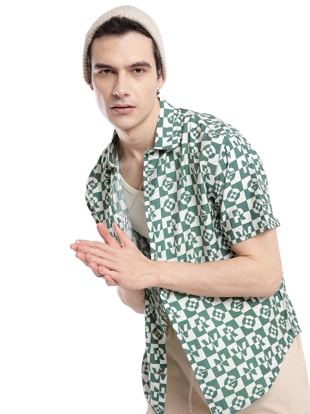 Green Abstract AOP Shirt