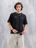 Oversized Crew Neck T-Shirt With Hd Print | Black