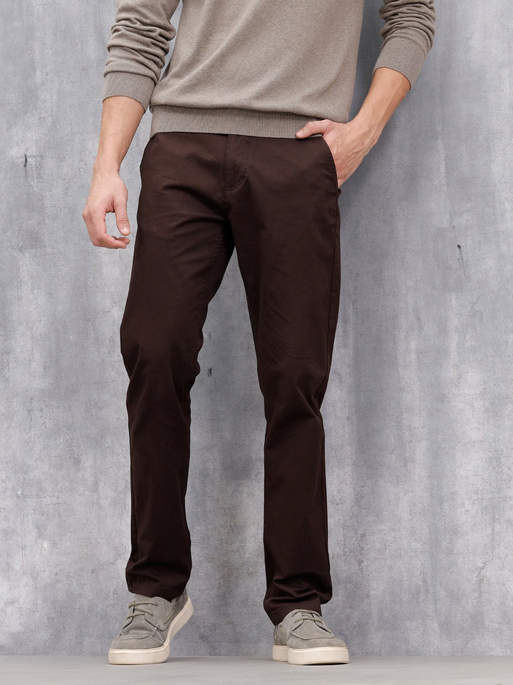 Men's Casual Slim Fit Trousers | Brown
