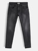 Light Fade Skinny Crop Jeans | Dark Grey