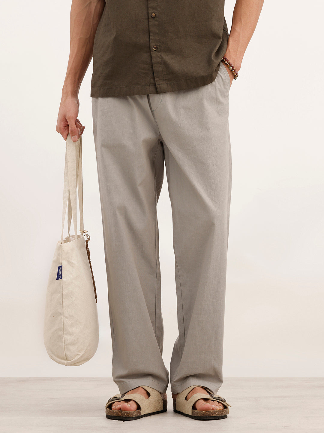 Solid Loose Fit Trouser | Grey