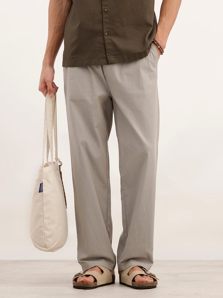 Solid Loose Fit Trouser | Grey