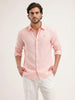 Solid 100% Linen Slim Fit Shirt | Pink