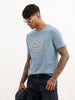 Slim Fit Puffer Printed T-Shirt | Blue