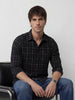 Checkered Slim Fit Full Sleeve Shirt | Black