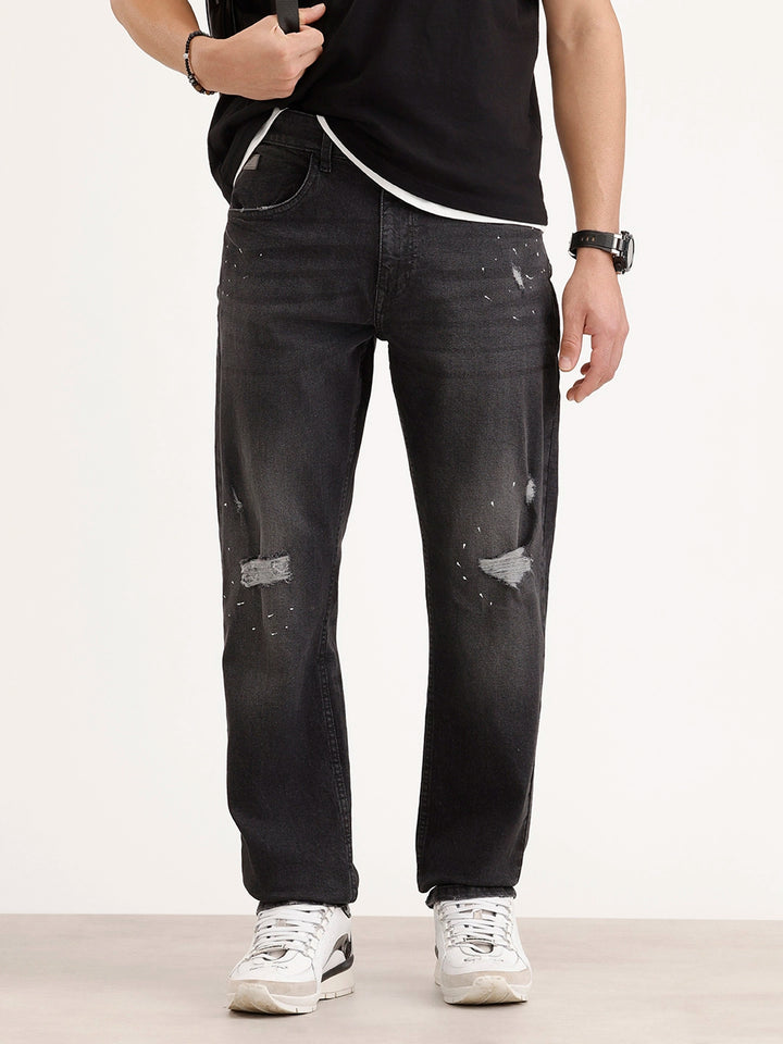 Anti Fit Distressed Denim Jeans | Black