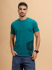 Placement Print Slim Fit T-Shirt | Dark Green