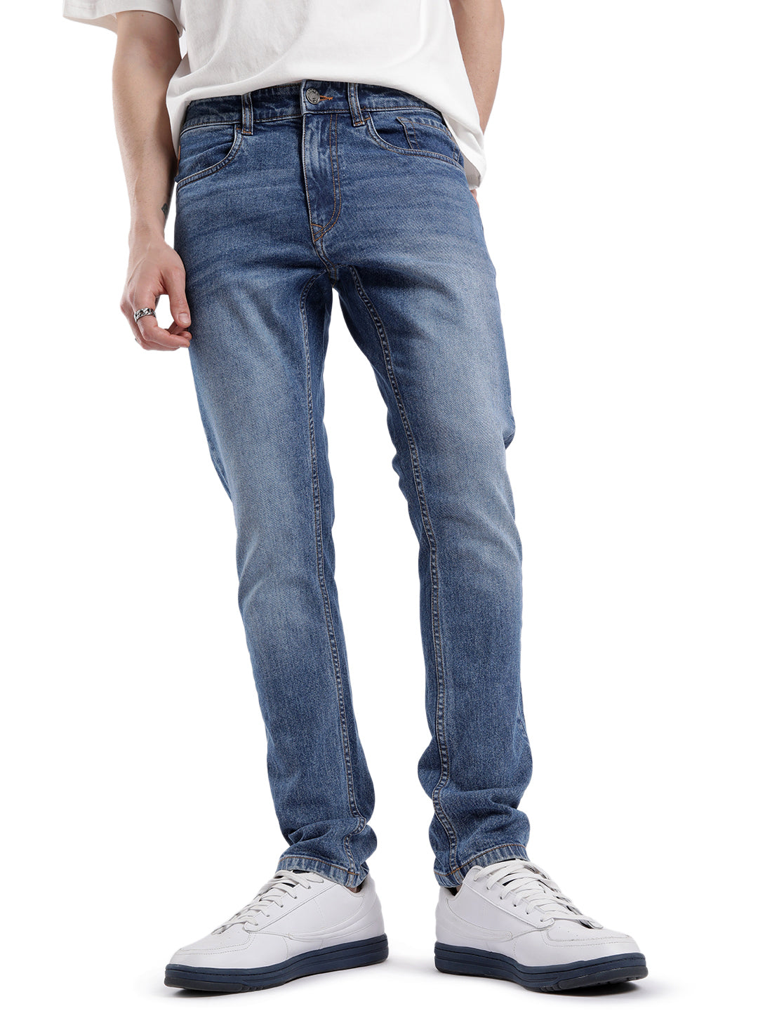 Indigo Medstone Slim Fit Jeans