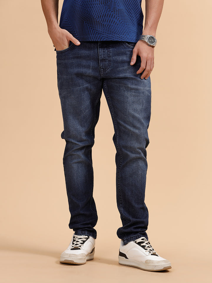 Heavy Fade Slim Fit Jeans | Dark Blue