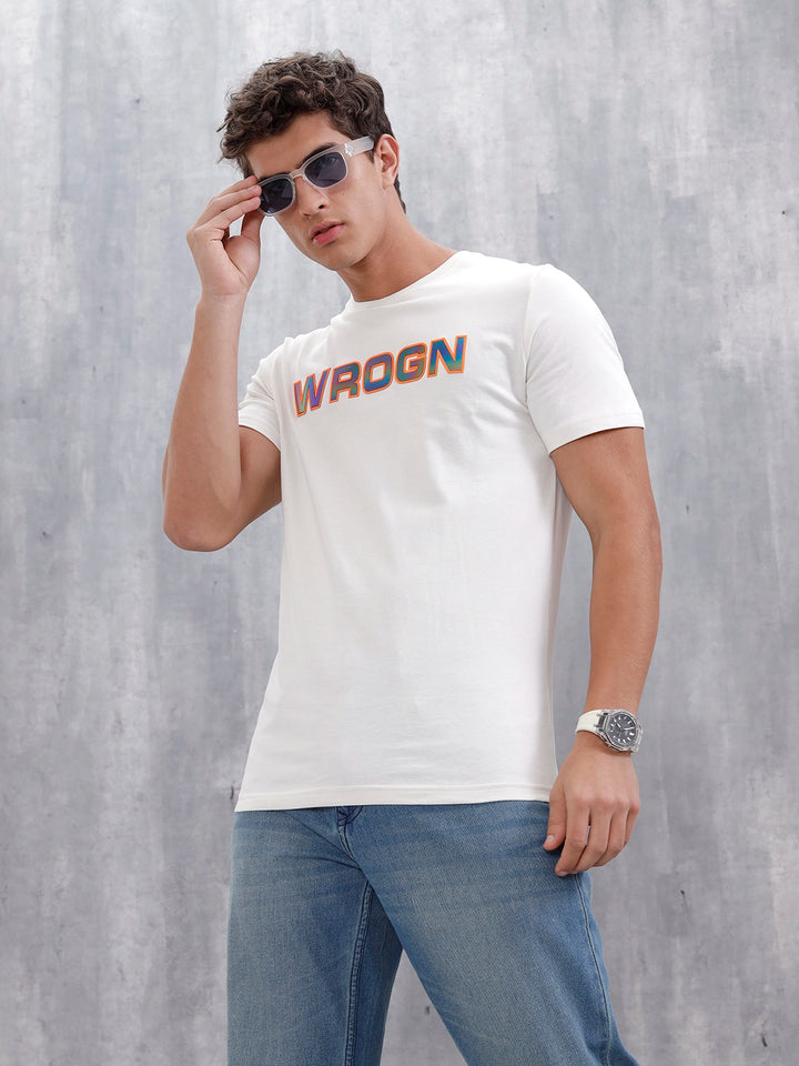 Slim Fit Iridescent Holographic T-Shirt | Off White