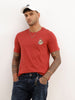 Slim Fit Embroidered Patch Detail T-Shirt | Red | WTS02HSSL1581S
