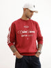 Classic Placement Printed Sweatshirt | Red