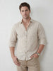 Slim Fit Gingham Checkered Shirt | Beige