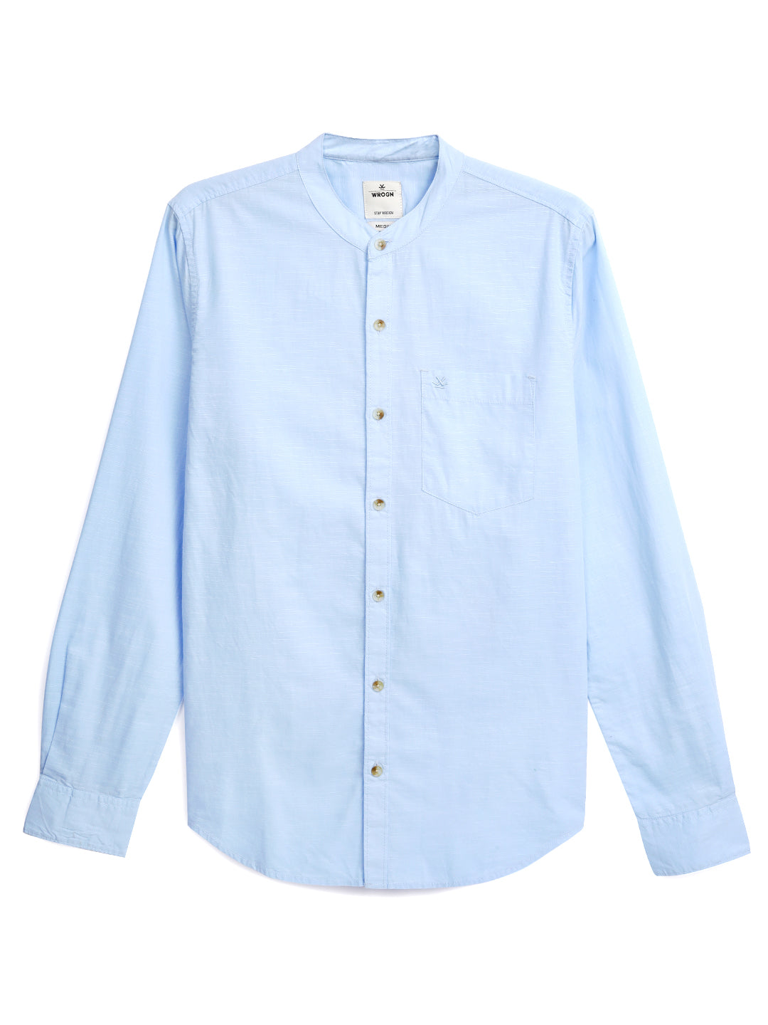 Light Blue Mandarin Collar Shirt