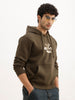 Classic Foil Printed Hooded Sweatshirt | Olive