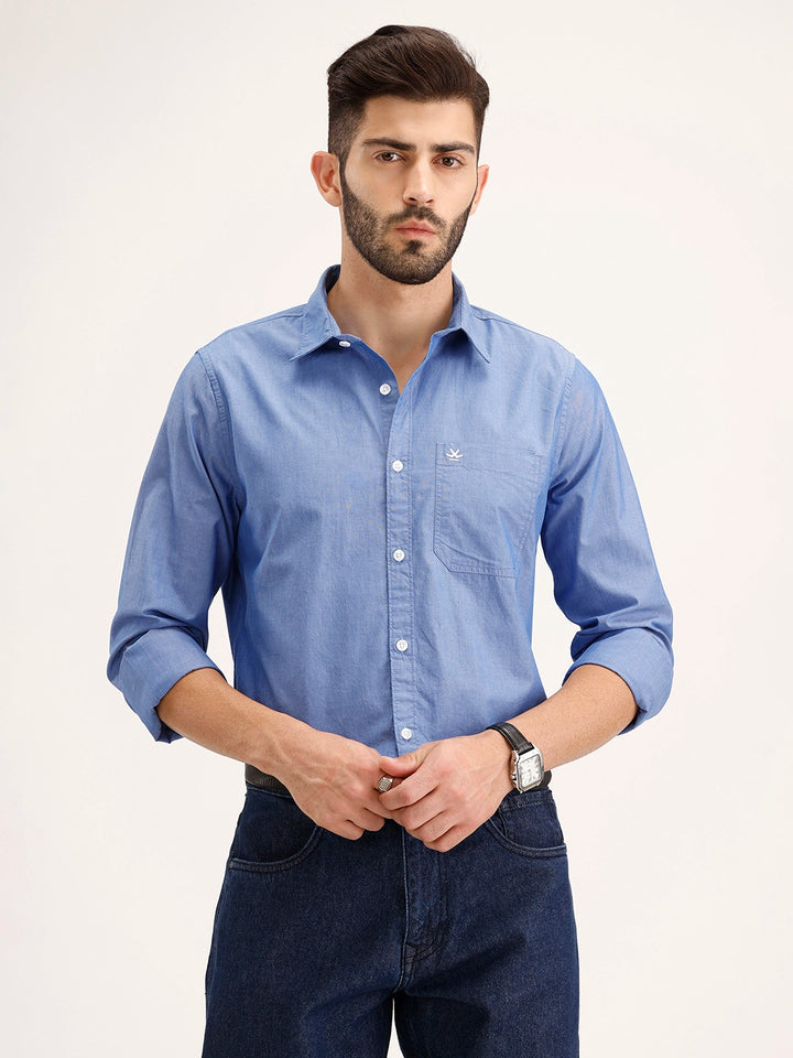 Solid Regular Fit Shirt | Blue