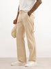 Solid Straight Fit Carpenter Trouser | Beige