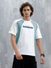Casual Men Sporty Look Oversized Fit Tee With Print | White