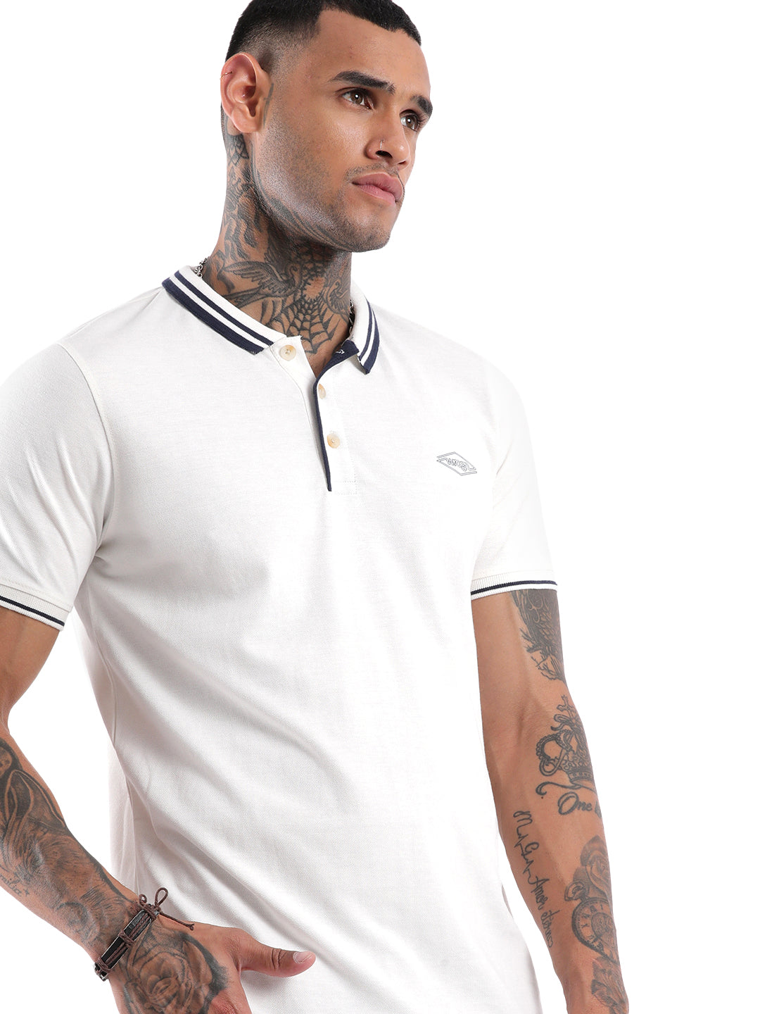 Classic White Tipping Polo T-Shirt