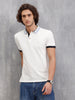 Contrast Collar Polo T-Shirt | White