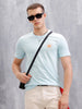 Logo Placement Printed T-Shirt | Blue
