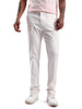 Solid White Twill Slim Fit Trouser