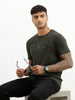 Classic Slim Fit Placement Printed T-Shirt | Olive