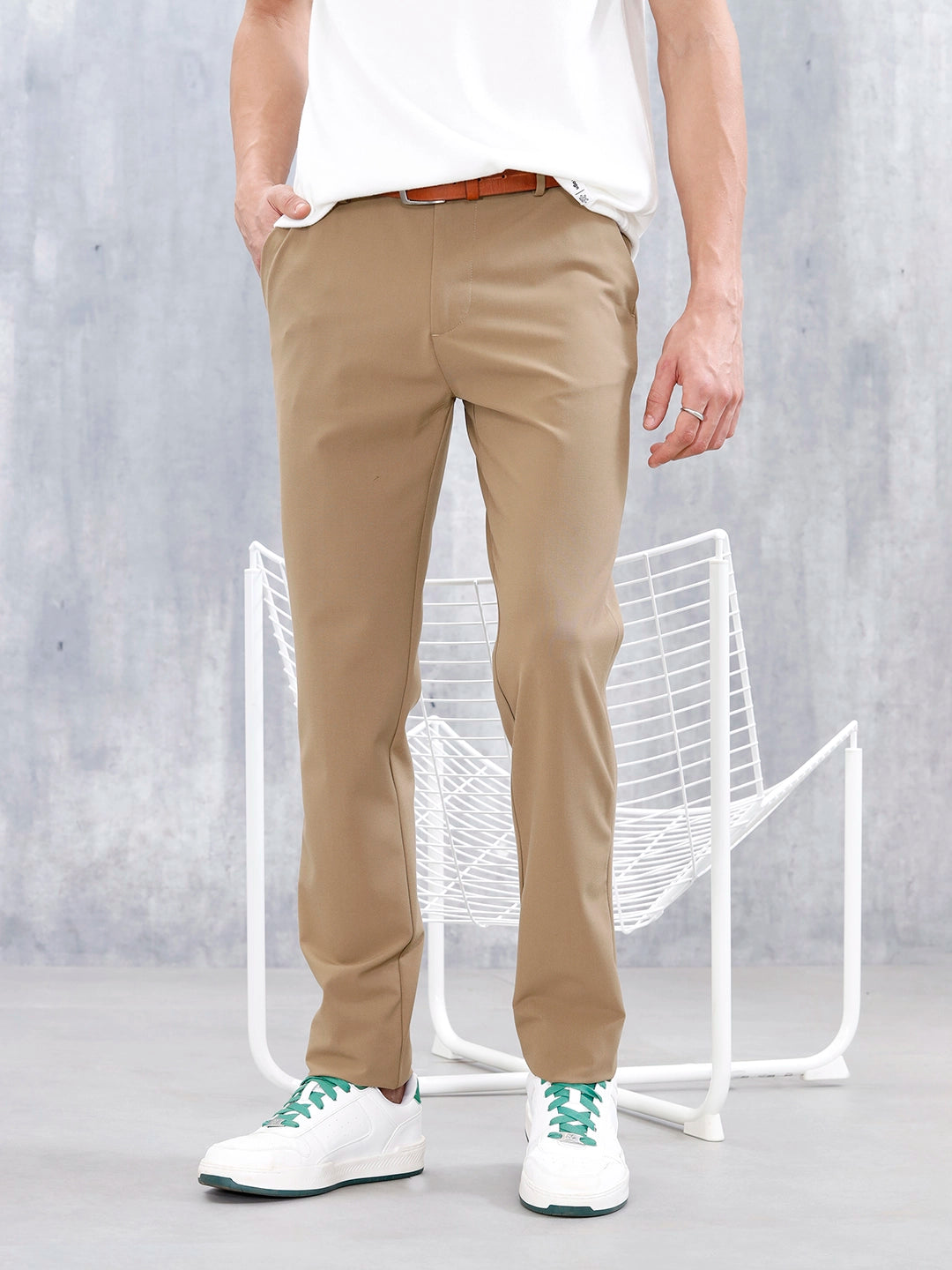 Men's Causla Slim Fit Trousers | Khaki