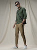 Solid Woven Streak Trouser