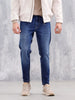 Men Casual Skinny Crop Jeans | Dark Stone