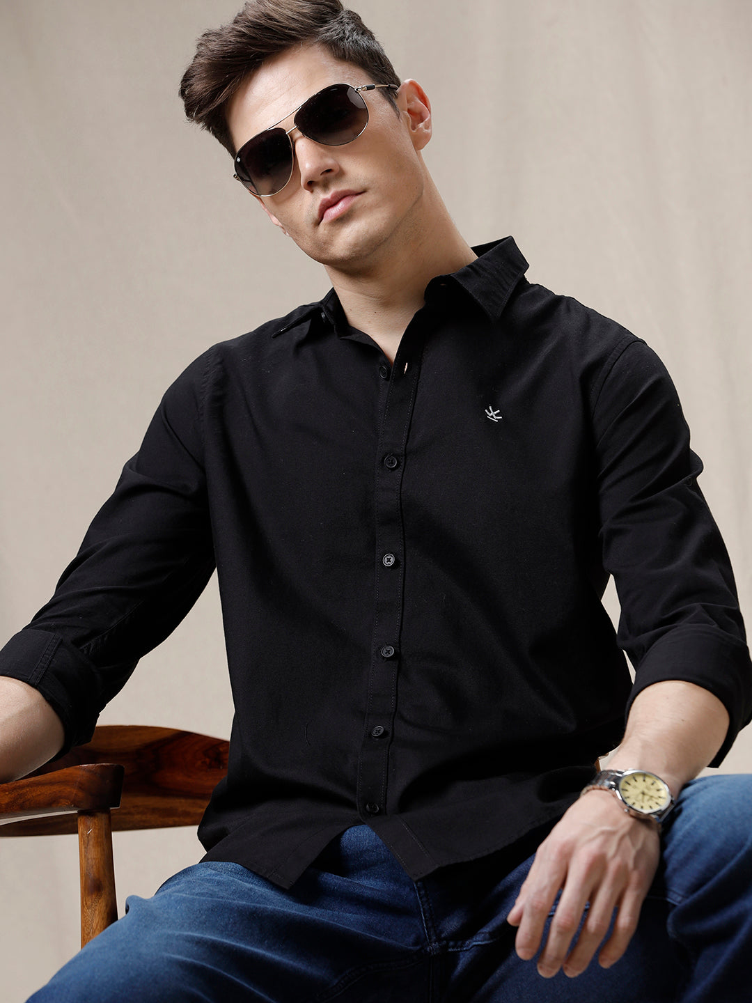 Basic Black Solid Shirt